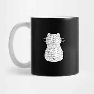 Cat sits upright, Cat Geometric for Dark Mug